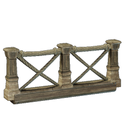 Geschnitzter tropischer Holzzaun mit Seilen I