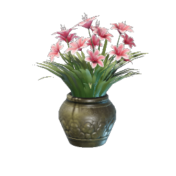 Rosa Lilien Blumentopf