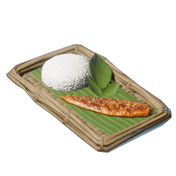 Gegrillter Fisch mit Kokosreis