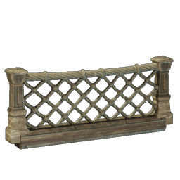 Geschnitzter tropischer Holzzaun mit Seilen II