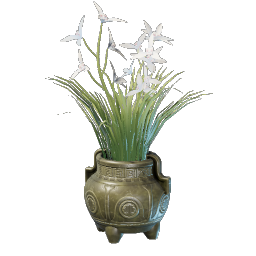 Weißer Cymbidium Blumentopf