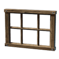 Breiter geschnitzter Holz-Fensterrahmen